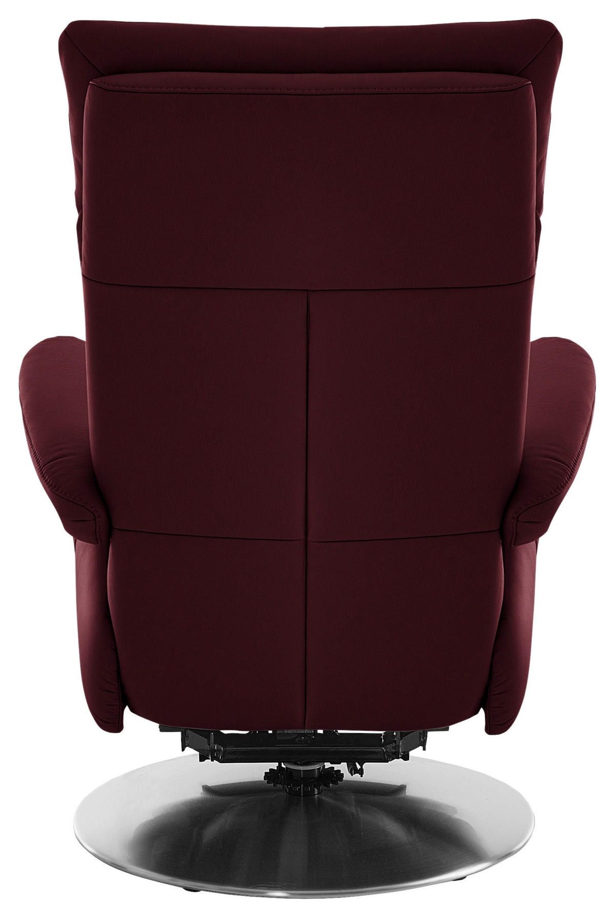 RELAXSESSEL in Leder Weinrot  - Edelstahlfarben/Weinrot, Design, Leder/Metall (78/112/85cm) - Cantus