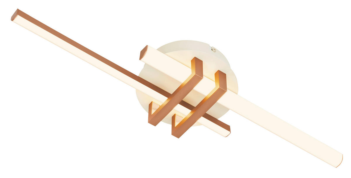 LED MENNYEZETI LÁMPA - cappuccino/szürkésbézs, Design, műanyag/fém (58,5/7,5/16cm)