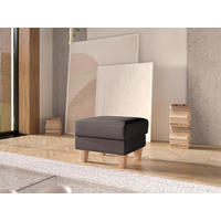 HOCKER Textil Dunkelbraun  - Eichefarben/Dunkelbraun, Konventionell, Holz/Textil (58/48/58cm) - Sit & More