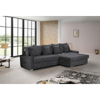 ECKSOFA in Mikrofaser Dunkelgrau  293/164 cm  - Dunkelgrau/Silberfarben, MODERN, Holz/Textil (293/164cm) - MID.YOU