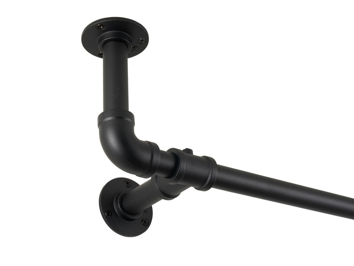 VORHANGSTANGENSET 160 cm  - Schwarz, Design, Metall (160cm)