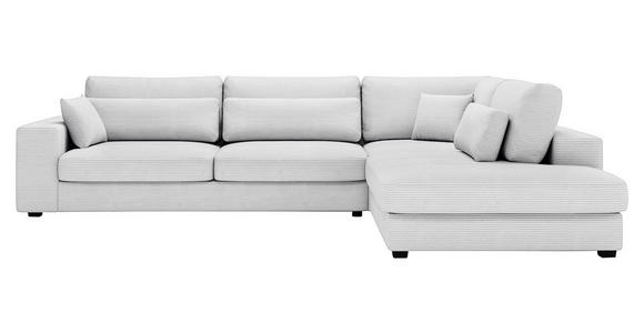 ECKSOFA in Cord Hellgrau  - Hellgrau/Schwarz, KONVENTIONELL, Kunststoff/Textil (314/250cm) - Carryhome