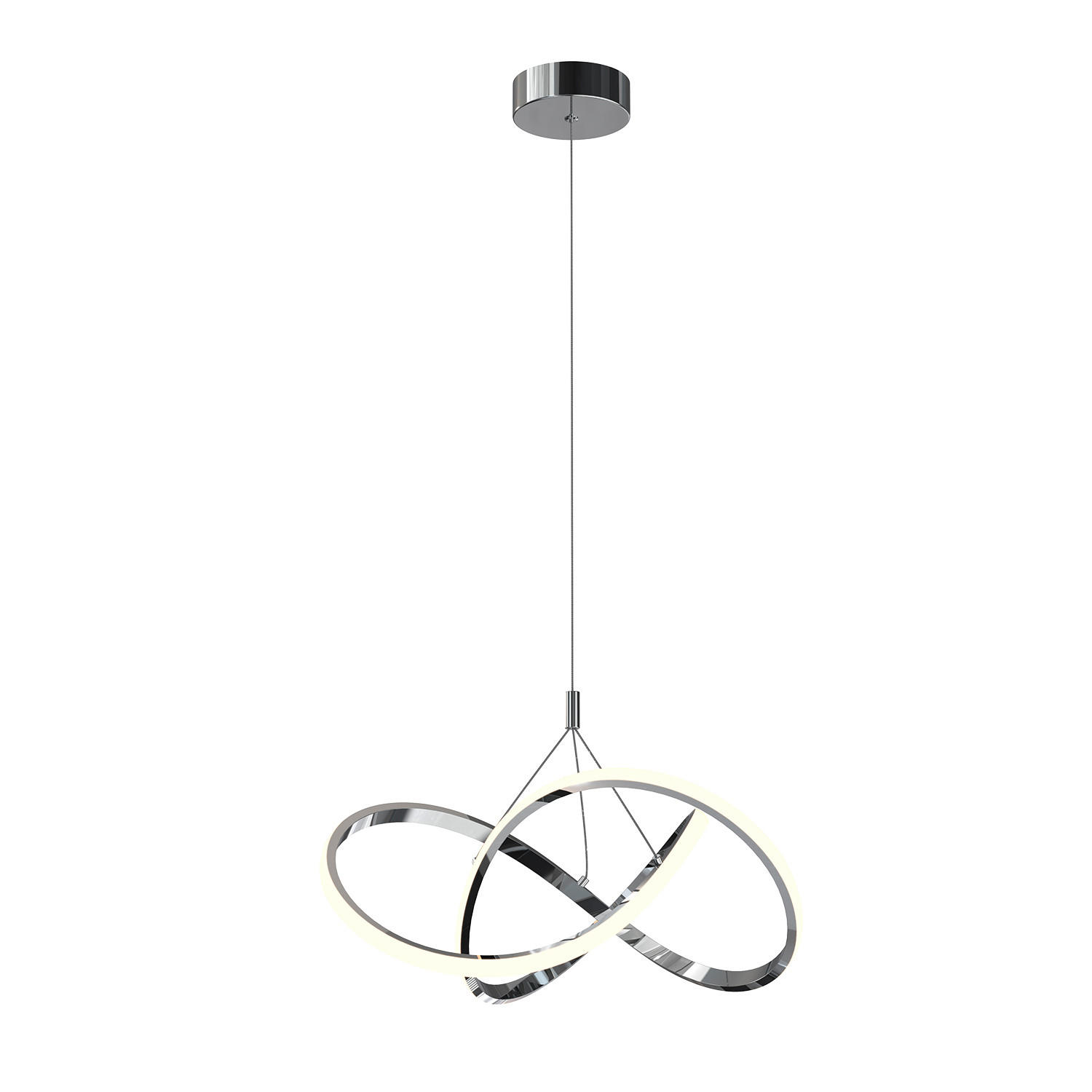 LED-HÄNGELEUCHTE 5096 LOOP 50/50/150 cm   - Klar/Chromfarben, Design, Glas/Metall (50/50/150cm)