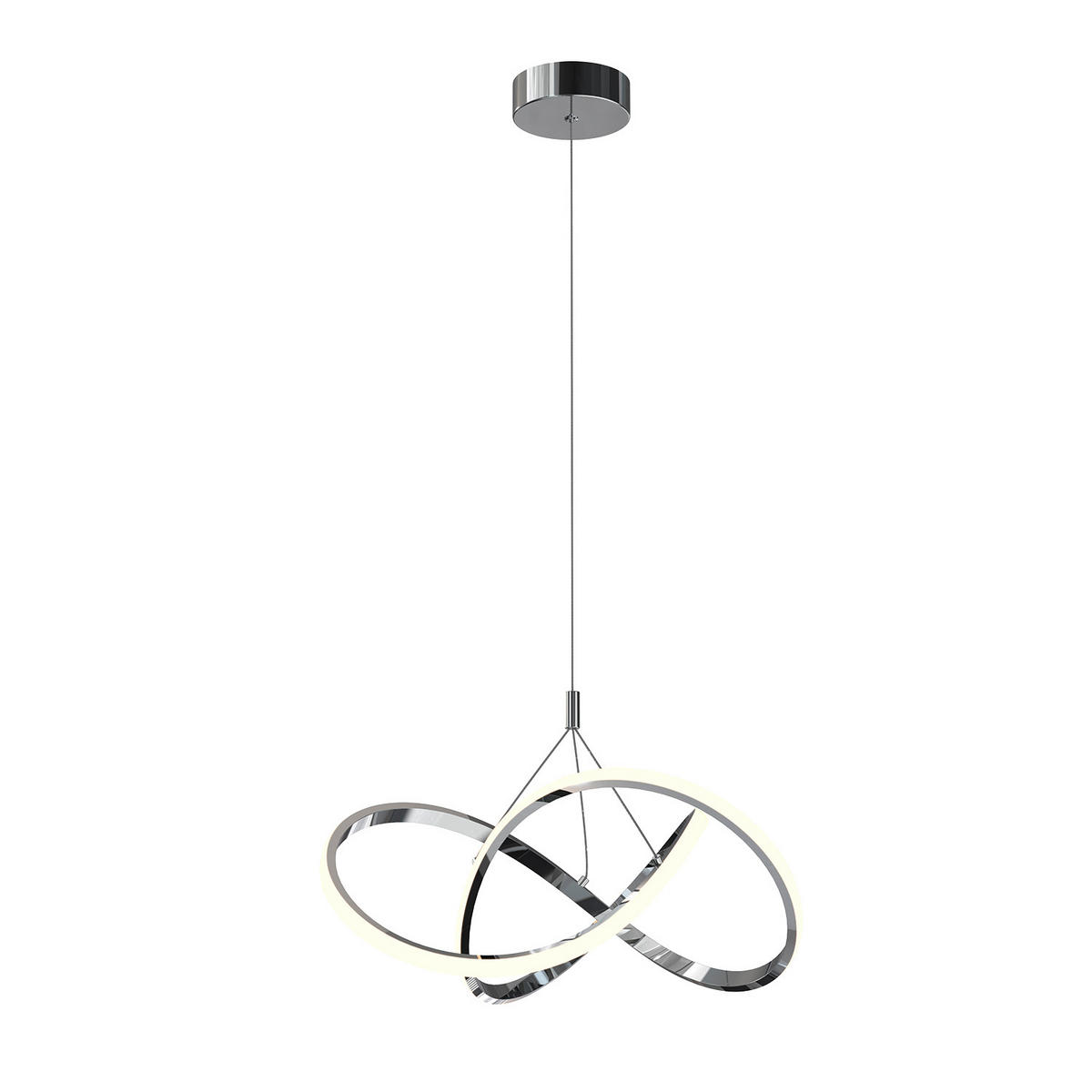 LED-HÄNGELEUCHTE 5096 LOOP 50/50/150 cm   - Klar/Chromfarben, Design, Glas/Metall (50/50/150cm)