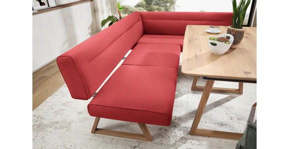 ECKBANK 230/170 cm  in Rot, Eichefarben  - Eichefarben/Rot, KONVENTIONELL, Holz/Textil (230/170cm) - Moderano