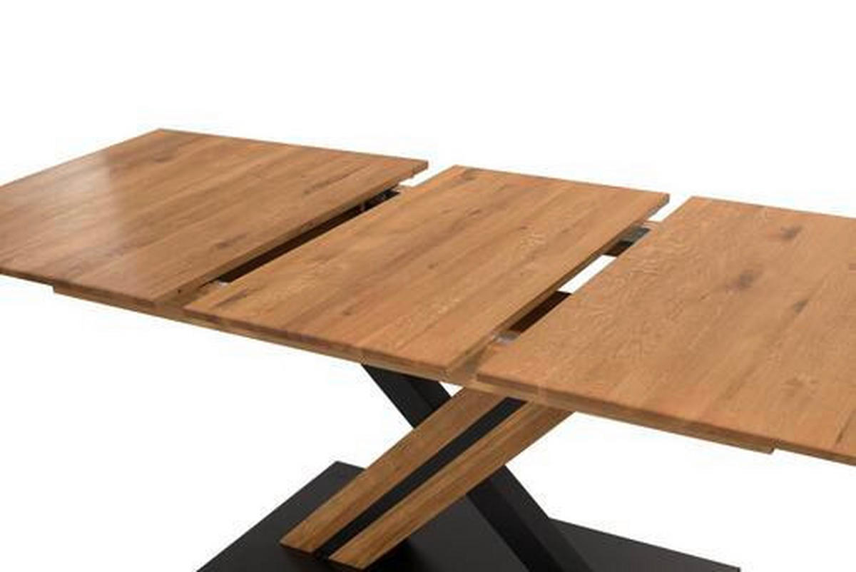 ESSTISCH in Holz 160-210/90/76 cm  - Eichefarben/Schwarz, Konventionell, Holz (160-210/90/76cm) - Celina Home