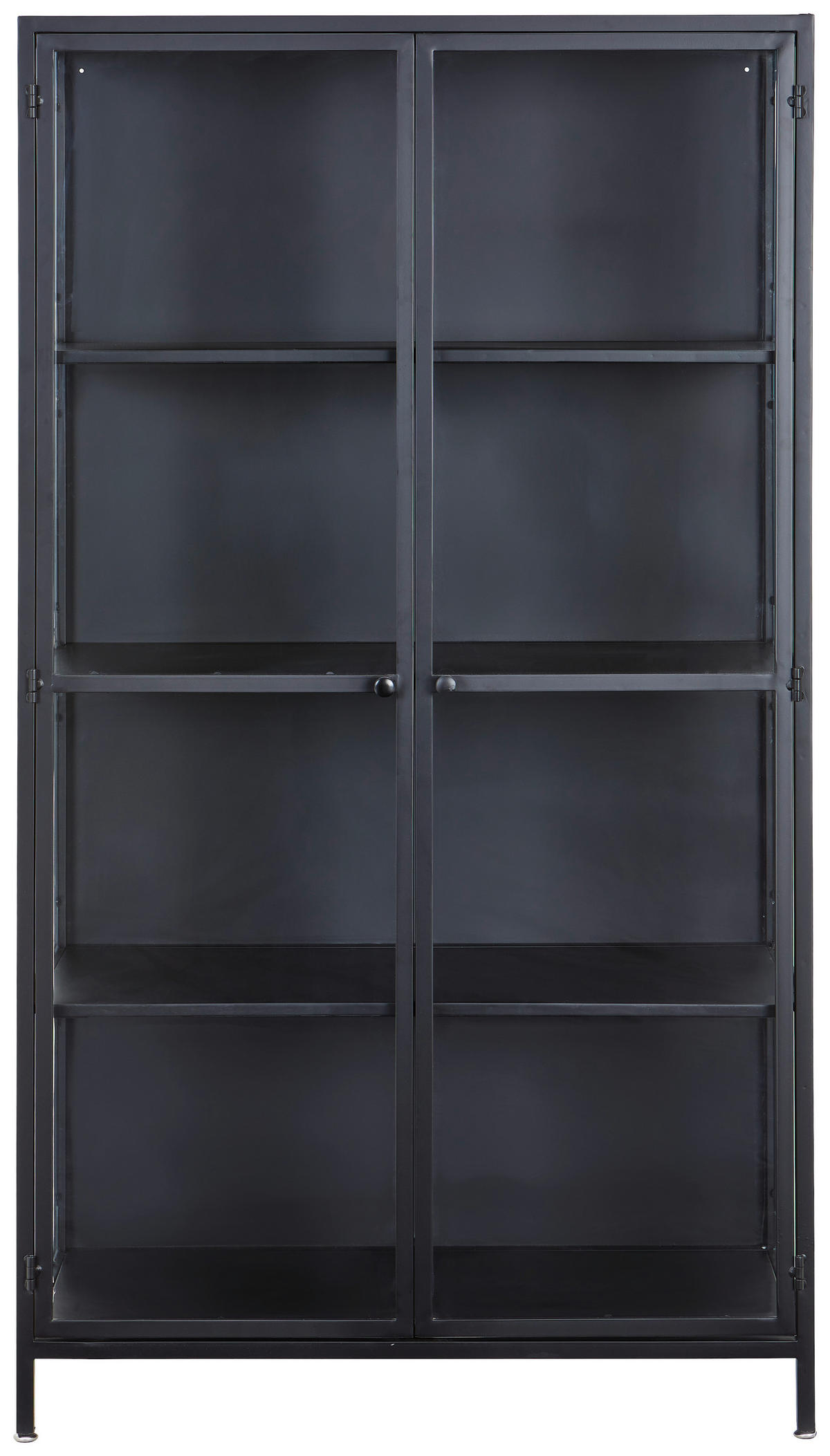 VITRINE  in Schwarz  - Schwarz, Design, Glas/Metall (90/160/40cm) - MID.YOU