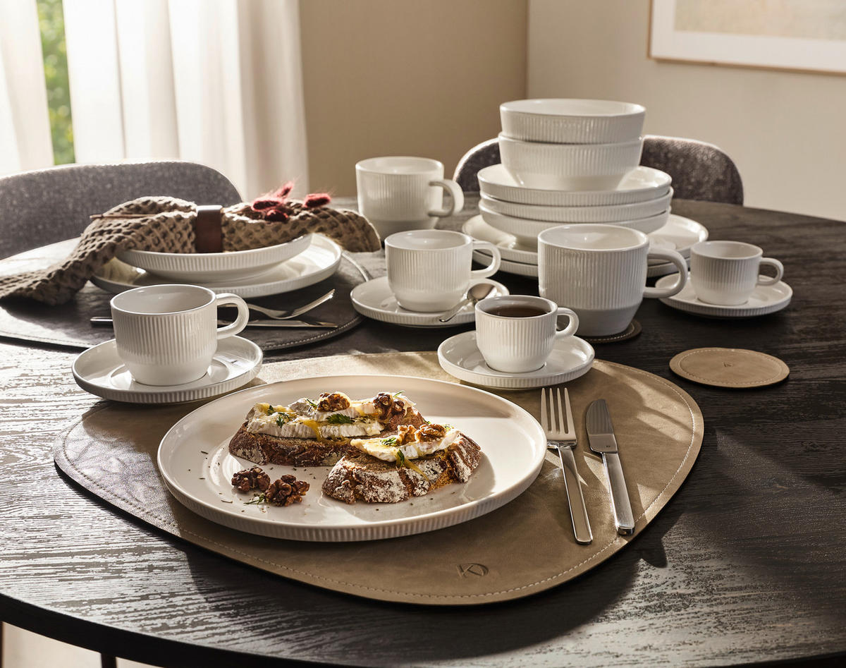 ŠÁLEK A PODŠÁLEK NA CAPPUCCINO  - bílá, Design, keramika - Dieter Knoll