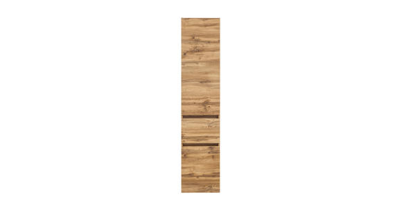 HOCHSCHRANK 40/180/35 cm - Eiche Wotan/Silberfarben, Natur, Holzwerkstoff/Kunststoff (40/180/35cm) - Xora