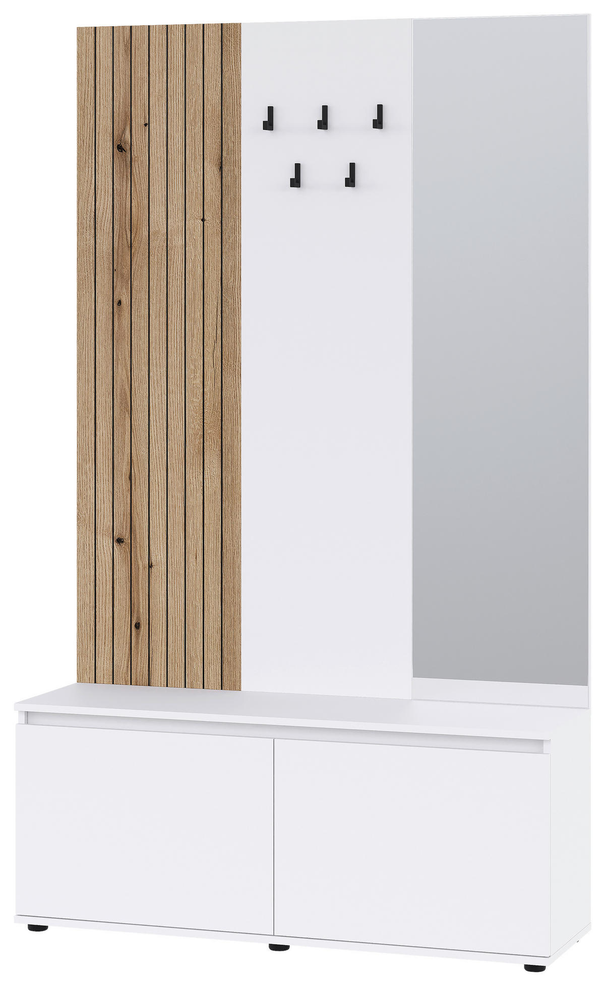 ŠATNA, 120/200/36,6 cm - bílá/barvy dubu, Konvenční, kompozitní dřevo (120/200/36,6cm) - Carryhome