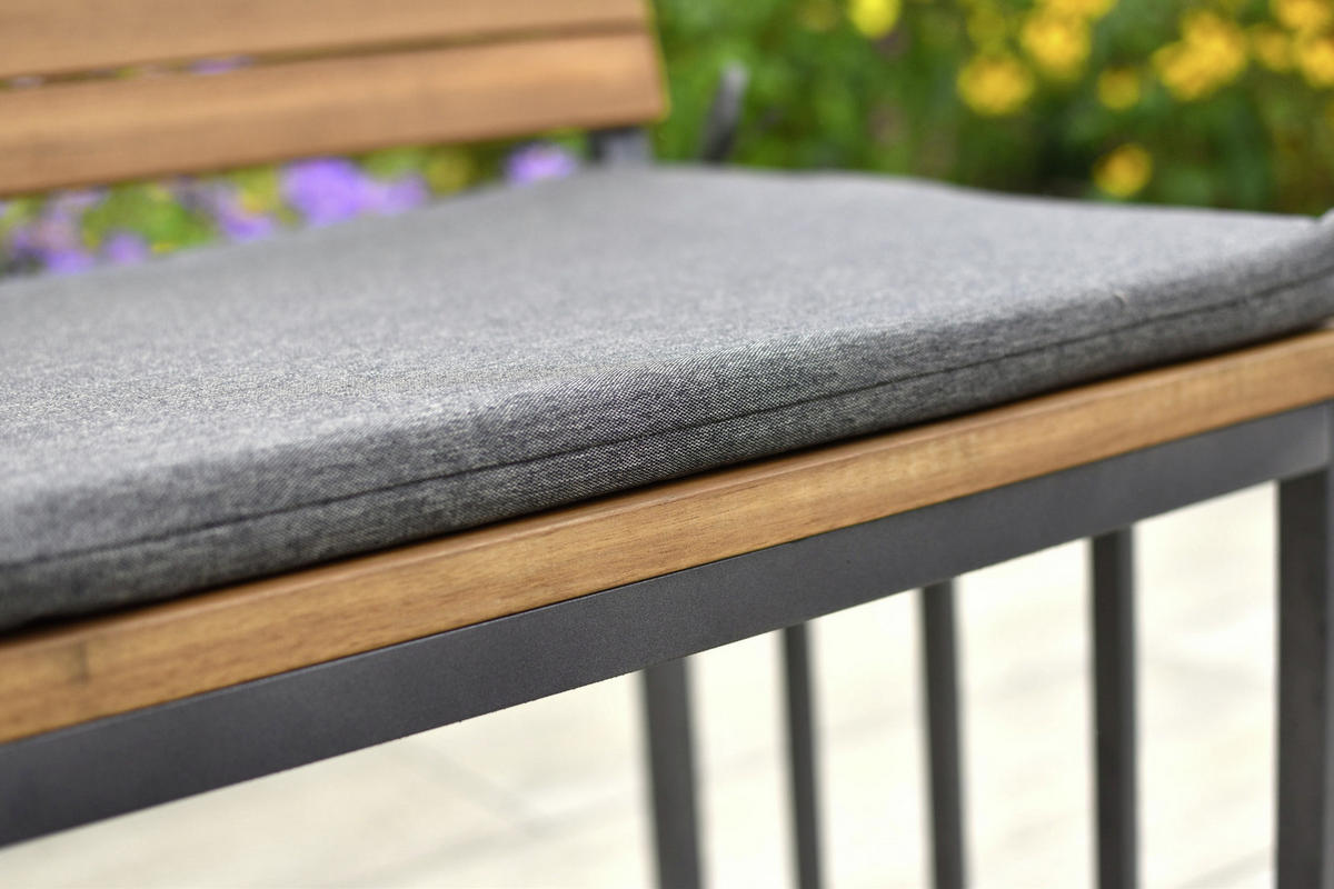 GARTENSET Akazie Hartholz Aluminium  - Dunkelgrau/Graphitfarben, KONVENTIONELL, Holz/Textil - Gardenson