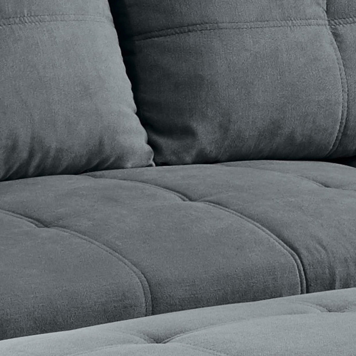 ECKSOFA inkl. Hocker in Mikrovelours Anthrazit  - Anthrazit/Schwarz, Basics, Holzwerkstoff/Kunststoff (248/176cm) - MID.YOU
