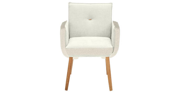 ARMLEHNSTUHL in Webstoff, Mikrofaser - Eichefarben/Beige, Design, Holz/Textil (67/86/67cm) - Linea Natura