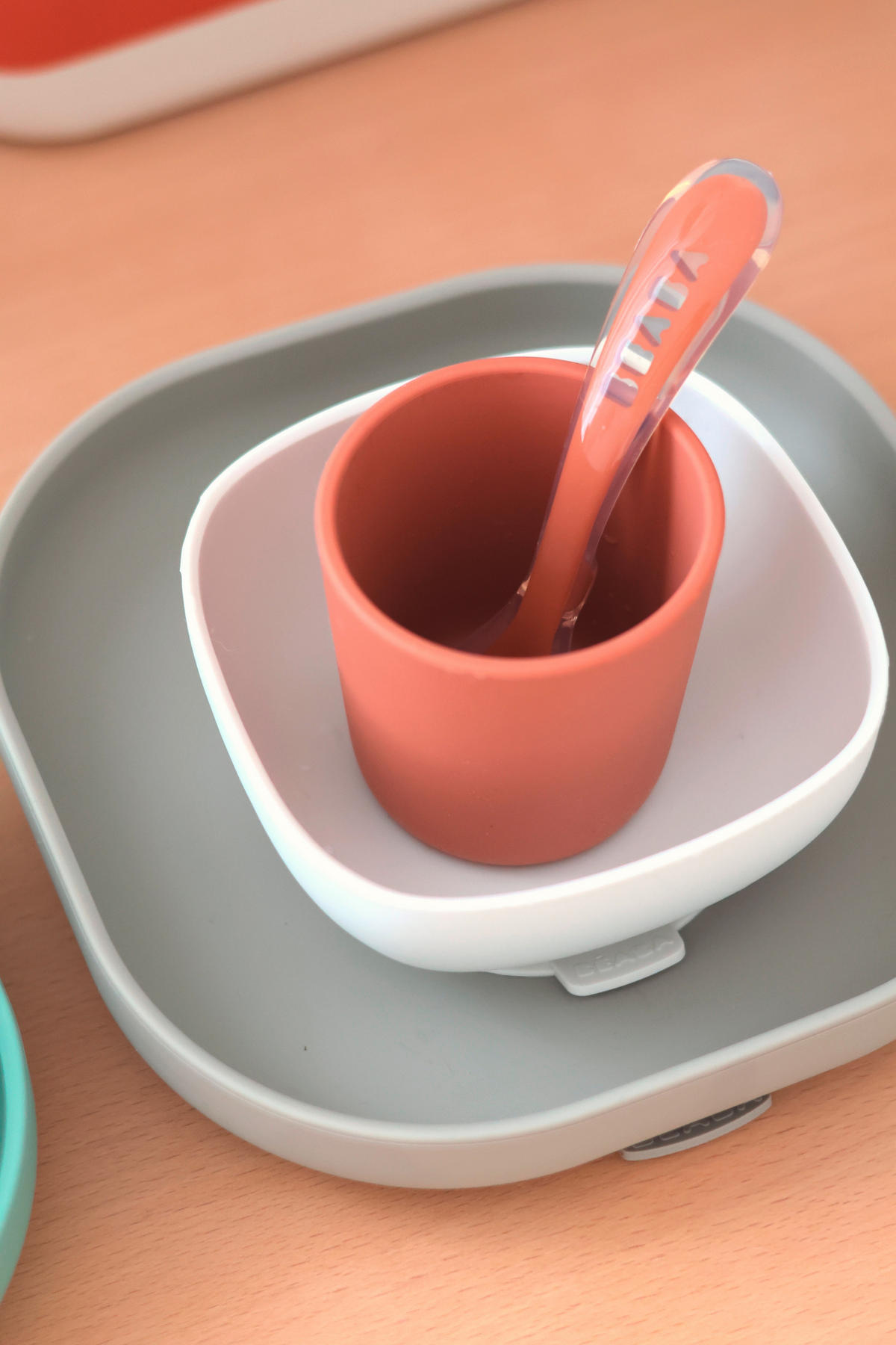 ESSSET  - Terracotta/Weiß, Basics, Kunststoff (18,3/18,3/3,8cm) - Beaba