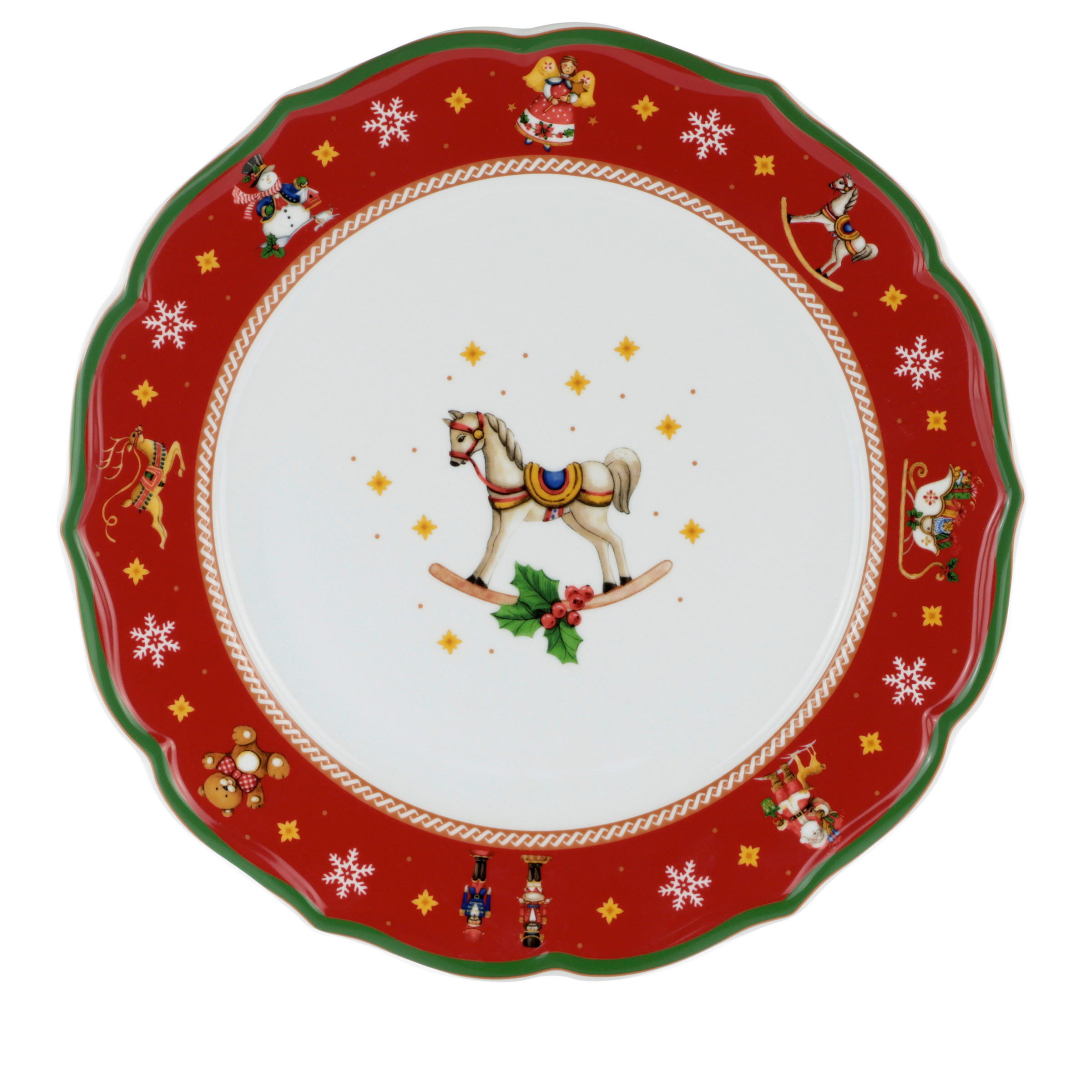 SERVERINGSFAT 33,3 cm  - vit/röd, Klassisk, keramik (33,3cm) - X-Mas
