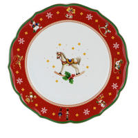 SERVERINGSFAT 33,3 cm  - vit/röd, Klassisk, keramik (33,3cm) - X-Mas