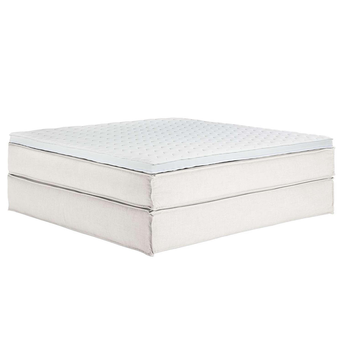 BOXSPRINGBETT 200/200 cm  in Creme  - Creme/Schwarz, Design, Textil (200/200cm) - home24
