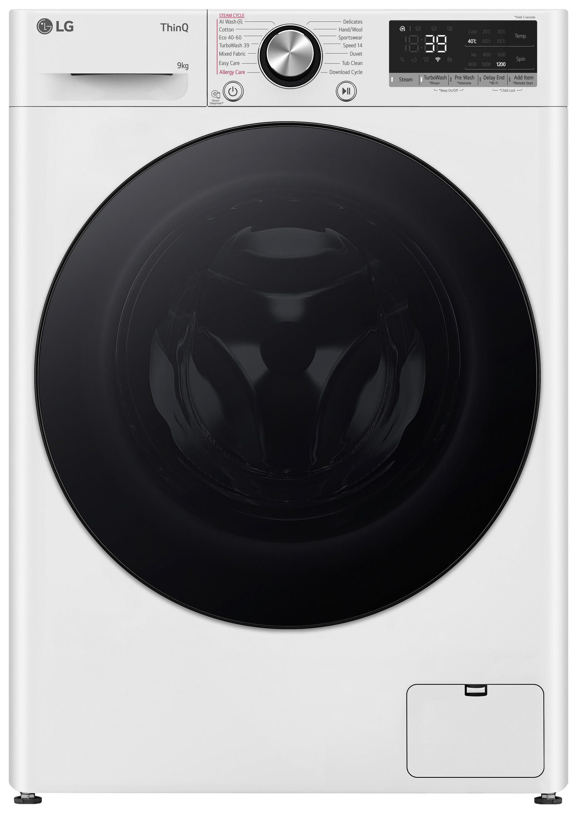 WASCHMASCHINE F2V7SLIM9   - Weiß, Basics, Glas/Kunststoff (60/85/47,5cm) - LG