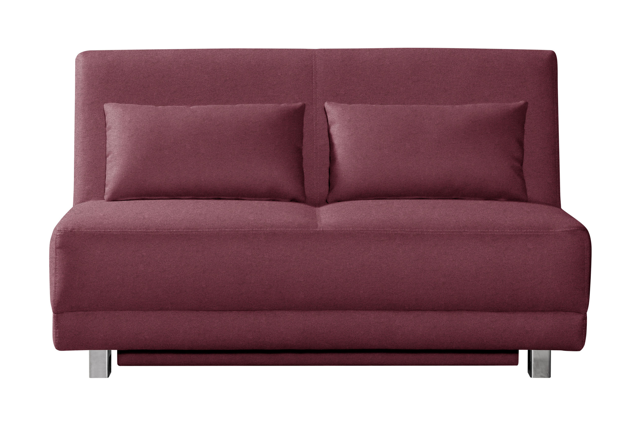SCHLAFSOFA Weinrot  - Weinrot, Basics, Textil/Metall (145/90/105cm) - Novel