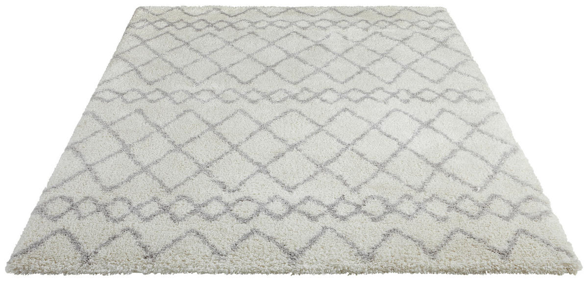 HOCHFLORTEPPICH 133/190 cm Grau, Weiß  - Weiß/Grau, Design, Naturmaterialien/Textil (133/190cm) - Novel
