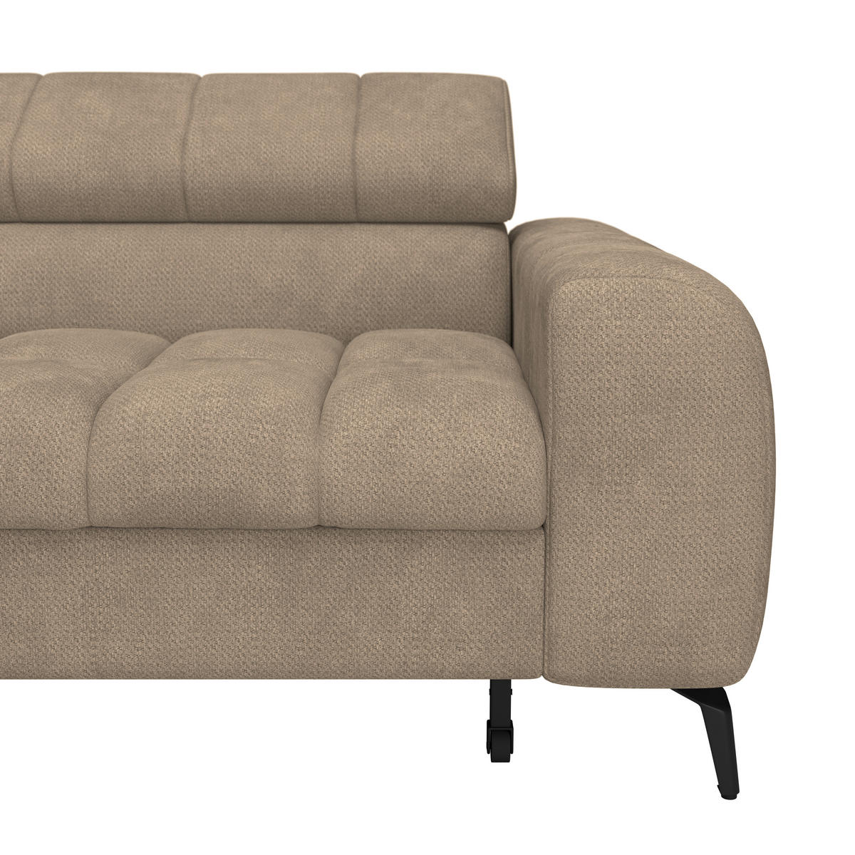 ECKSOFA Beige  - Beige/Schwarz, Trend, Kunststoff/Textil (203/261cm) - Livetastic