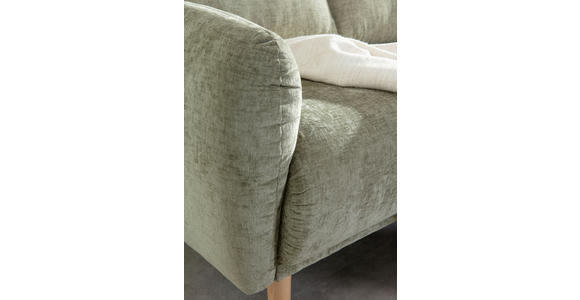 ECKSOFA Olivgrün Flachgewebe - Buchefarben/Olivgrün, KONVENTIONELL, Holz/Textil (230/144cm) - Carryhome