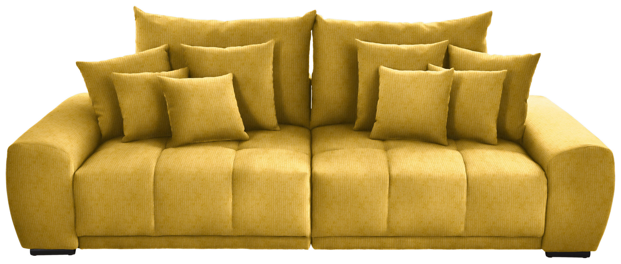 BIGSOFA Feincord Gelb  - Gelb/Schwarz, KONVENTIONELL, Holz/Textil (280/67/120cm) - Carryhome