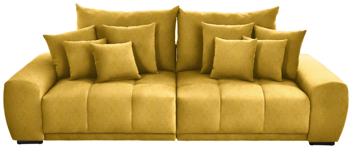 BIGSOFA Feincord Gelb  - Gelb/Schwarz, KONVENTIONELL, Holz/Textil (280/67/120cm) - Carryhome
