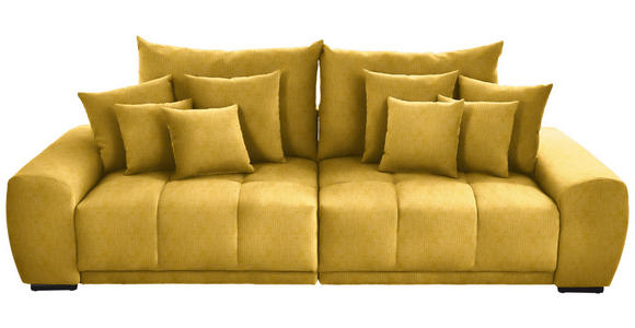 BIGSOFA Feincord Gelb - Gelb/Schwarz, KONVENTIONELL, Holz/Textil (280/67/120cm) - Carryhome