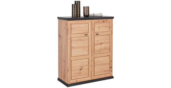 SCHUHSCHRANK  in 90,2/108,5/38,5 cm  - Dunkelgrau/Eichefarben, LIFESTYLE, Holzwerkstoff/Metall (90,2/108,5/38,5cm) - Xora