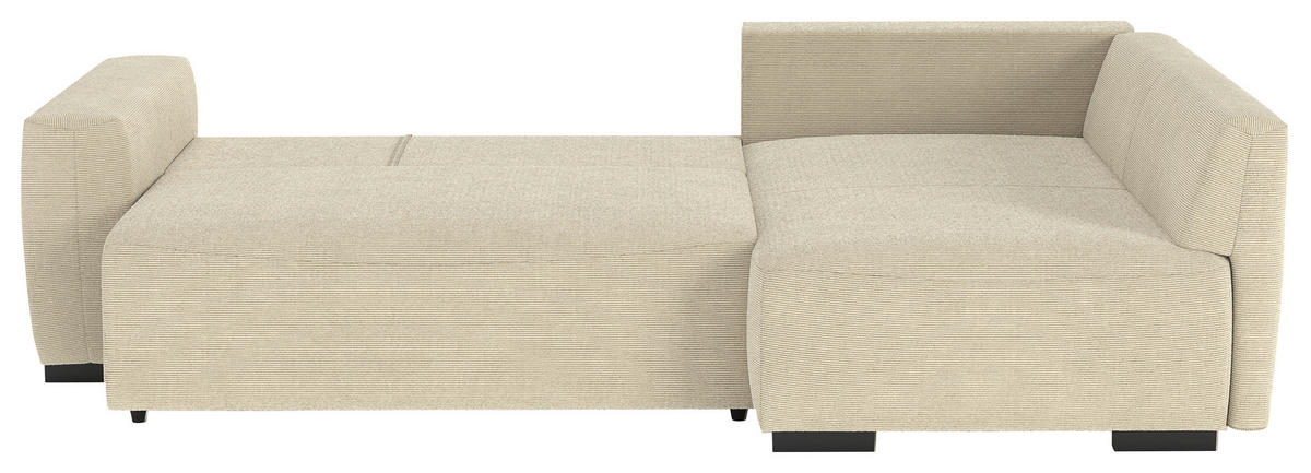 ECKSOFA GIRO in Cord Beige  252/170 cm  - Beige/Schwarz, Trend, Kunststoff/Textil (252/170cm) - MID.YOU