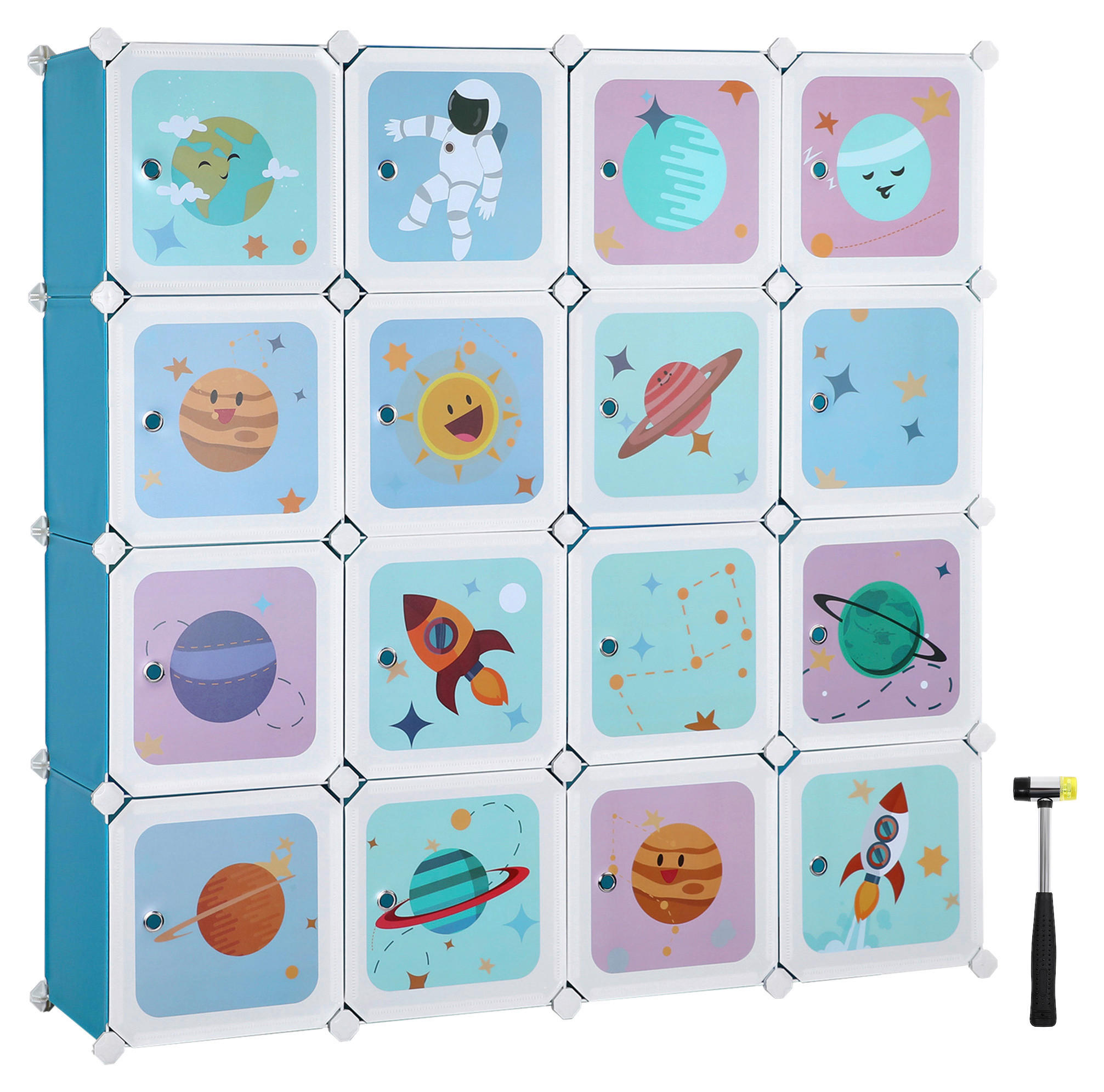Mid.you Kinderregal Blau 123x123x31 cm