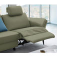 3-SITZER-SOFA in Leder Olivgrün  - Schwarz/Olivgrün, Design, Leder/Metall (190/84/99cm) - Dieter Knoll