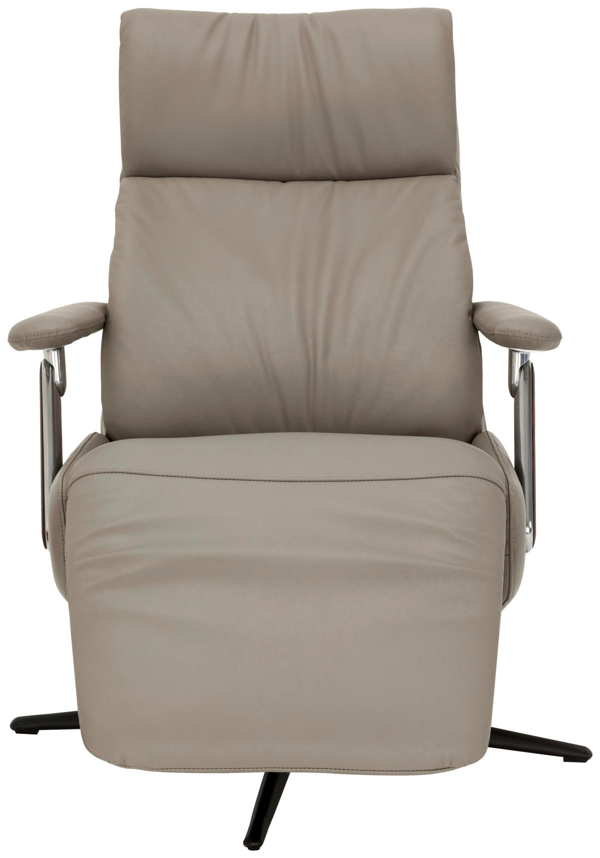 RELAXSESSEL Lederlook Echtleder    - Taupe/Schwarz, KONVENTIONELL, Leder/Textil (73/116/84cm) - Livetastic