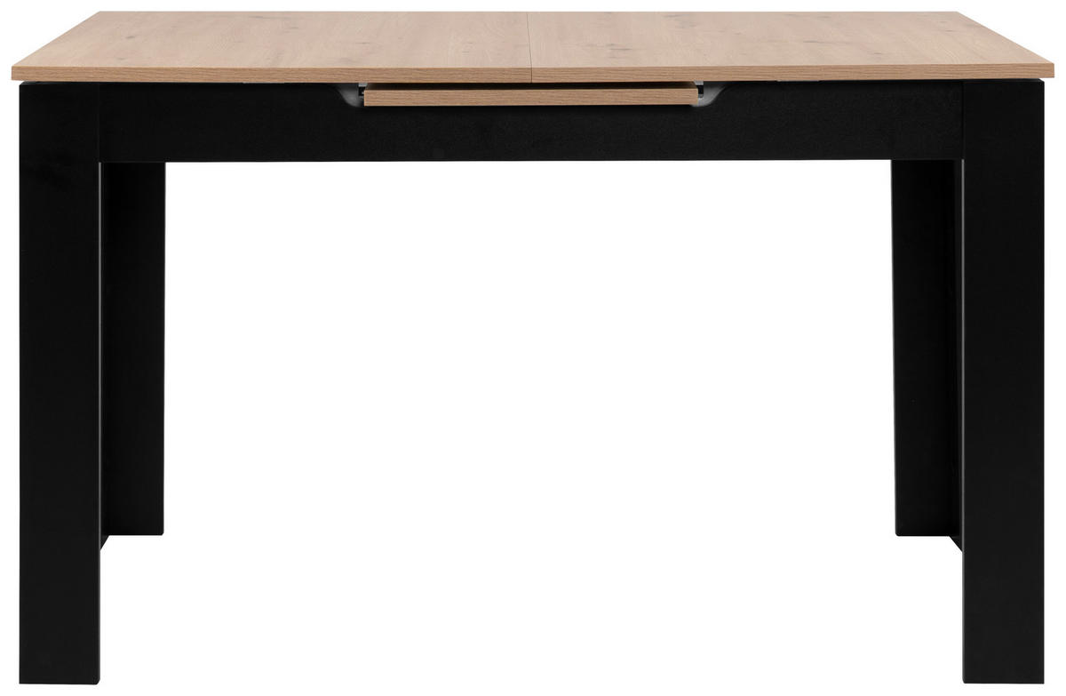 ESSTISCH in Holzwerkstoff 125-165/80/75 cm  - Schwarz/Eiche Artisan, Modern, Holzwerkstoff (125-165/80/75cm) - MID.YOU