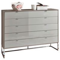 KOMODA, sivorjava  - sivorjava, Konvencionalno, steklo/leseni material (141/105/105cm) - Dieter Knoll