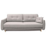 SCHLAFSOFA Webstoff Grau  - Buchefarben/Grau, KONVENTIONELL, Holz/Textil (220/90/95cm) - Carryhome