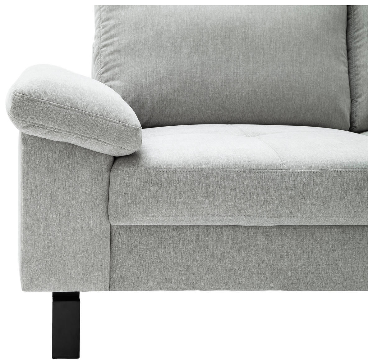 2,5-SITZER in Velours Silberfarben  - Silberfarben/Schwarz, Design, Textil/Metall (206/86/97cm) - Pure Home Lifestyle