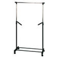 KLEIDERWAGEN in Schwarz, Chromfarben 81/100-177/42 cm   - Chromfarben/Schwarz, Basics, Kunststoff/Metall (81/100-177/42cm) - Carryhome