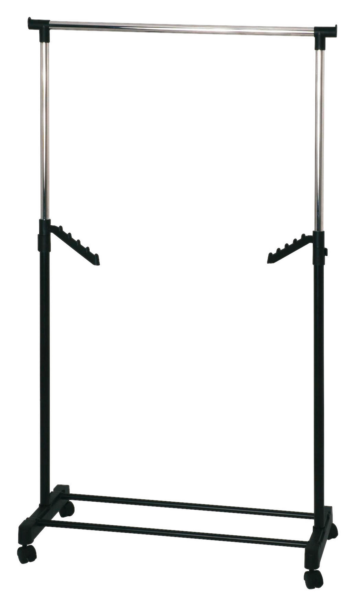 Cuier Mobil Cu Raft Pantofi negru, culoare crom, 81/100-177/42 cm   - culoare crom/negru, Basics, plastic/metal (81/100-177/42cm) - Carryhome