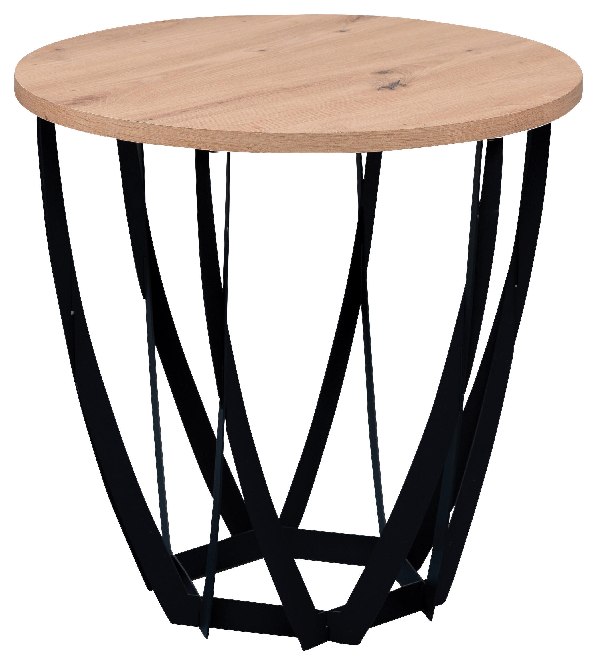 BEISTELLTISCH 50/50/50 cm Mella Schwarz, Eiche Artisan rund  - Schwarz/Eiche Artisan, Design, Holzwerkstoff/Metall (50/50/50cm) - Xora