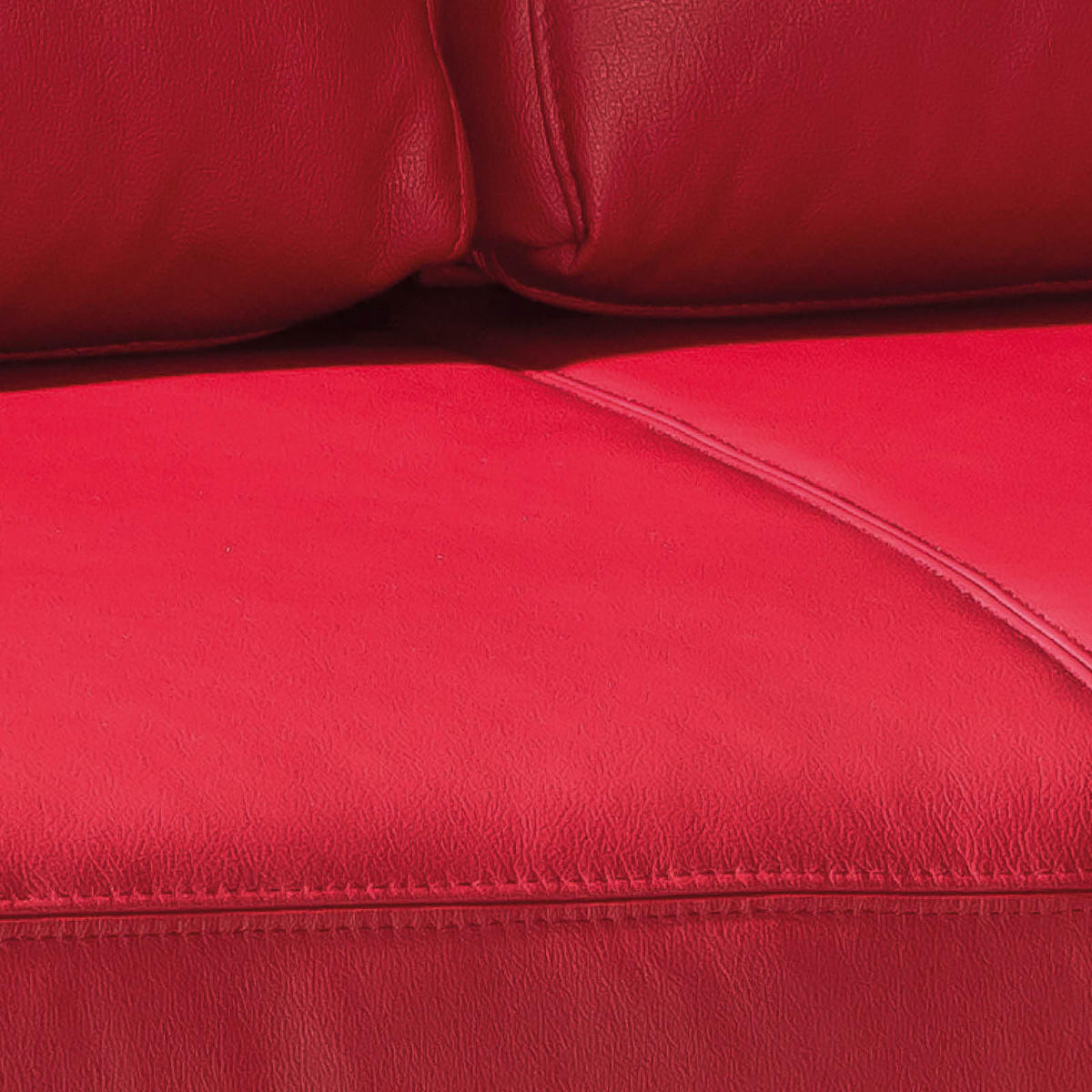 SCHLAFSOFA Rot Echtleder  - Chromfarben/Rot, KONVENTIONELL, Leder/Metall (195/85/90cm) - Livetastic