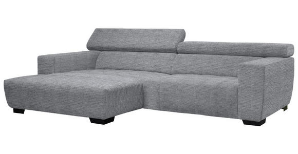 ECKSOFA in Webstoff Grau  182/279 cm  - Schwarz/Grau, KONVENTIONELL, Textil/Metall (182/279cm) - Hom`in
