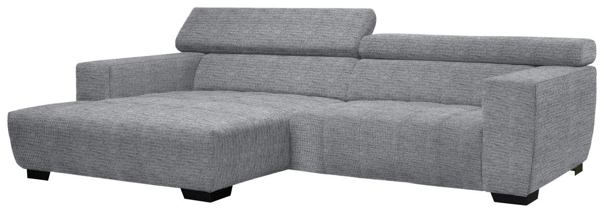 ECKSOFA in Webstoff Grau  - Schwarz/Grau, Konventionell, Textil/Metall (182/279cm) - Hom`in