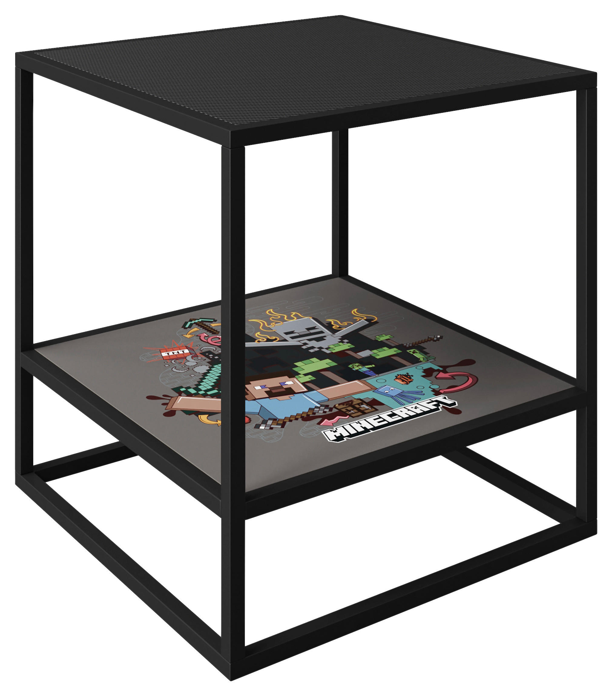 BEISTELLTISCH 45/45/48 cm Schwarz  - Schwarz, MODERN, Holzwerkstoff/Metall (45/45/48cm) - Minecraft