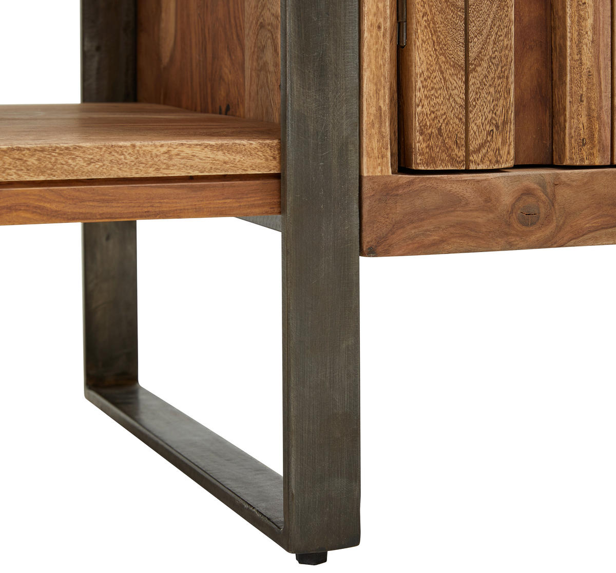 COMODĂ 156/75/40 cm  - culoare lemn sheesham/culoare natur, Modern, metal/lemn (156/75/40cm) - MID.YOU