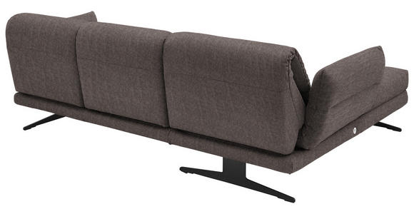 ECKSOFA  in Flachgewebe Greige  176-217/279-327 cm  - Greige/Schwarz, Design, Textil/Metall (176-217/279-327cm) - Dieter Knoll
