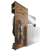 GARDEROBE - Eichefarben/Weiß, Design, Holzwerkstoff (175/190/39cm) - Carryhome