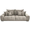 BIGSOFA Samt Beige  - Beige/Schwarz, KONVENTIONELL, Holz/Textil (280/67/120cm) - Carryhome