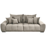 BIGSOFA Samt Beige  - Beige/Schwarz, KONVENTIONELL, Holz/Textil (280/67/120cm) - Carryhome